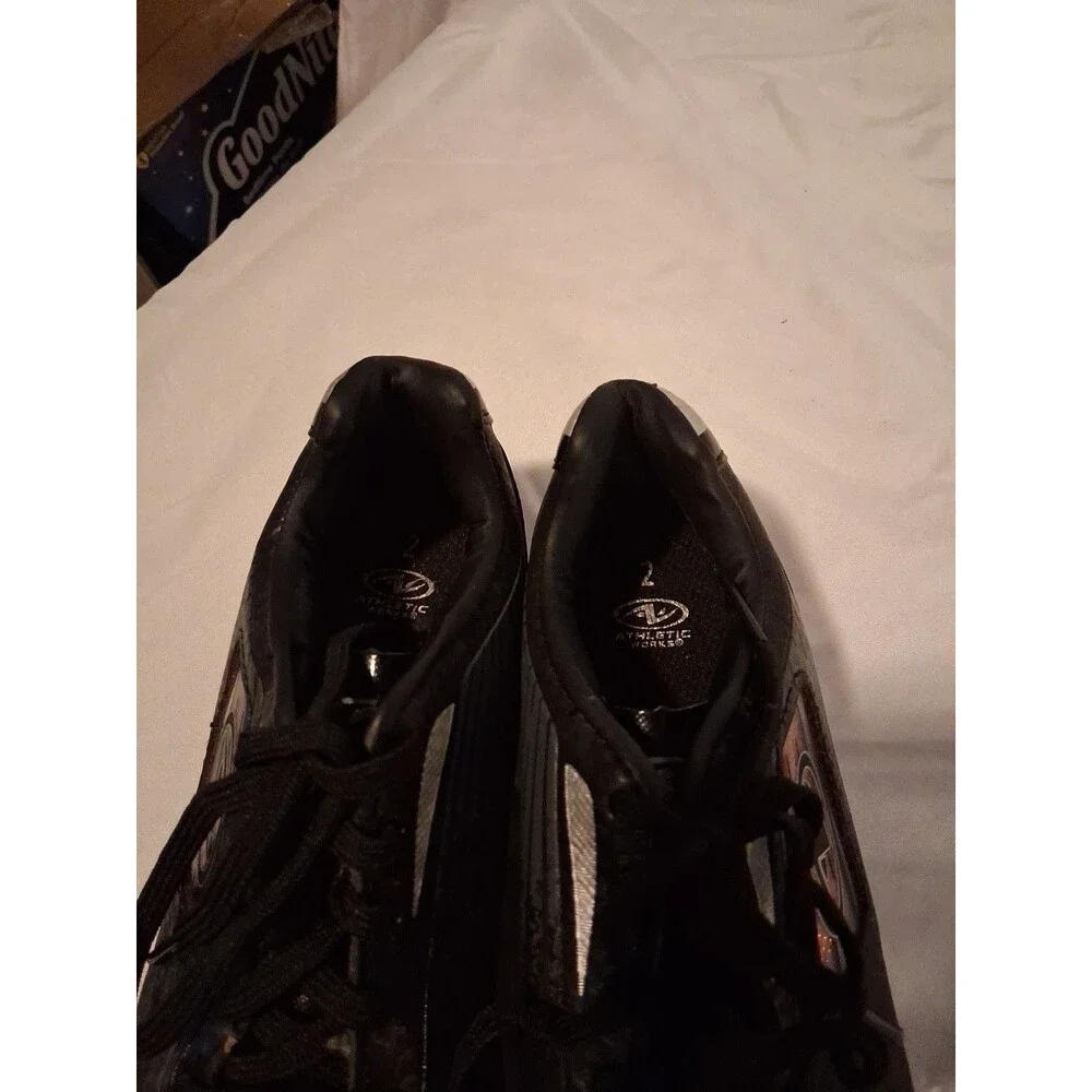 Athletic Works Boys Unisex Cleats Youth Soccer Shoes Size 2 Color Black